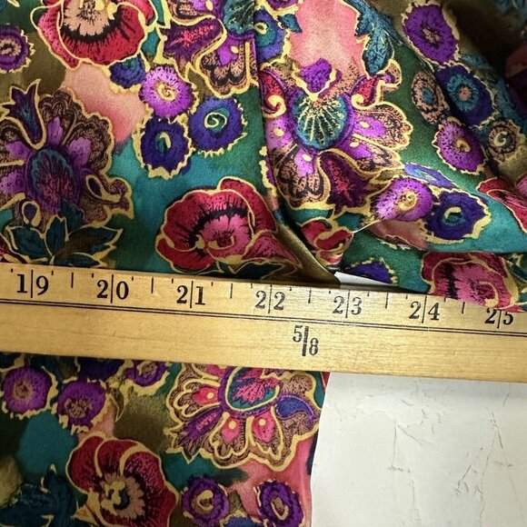 Victoria's Secret Silk Floral Tunic Blouse Womens Medium VTG Cardigan Cover Up - Picture 6 of 11